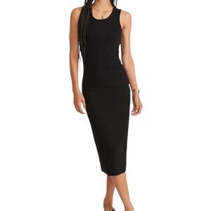 Marine Layer Lexi black ribbed Daytime Midi Dress